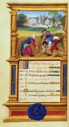 MS W.449 fol.9v Agosto Cosechando Trigo, c.1525